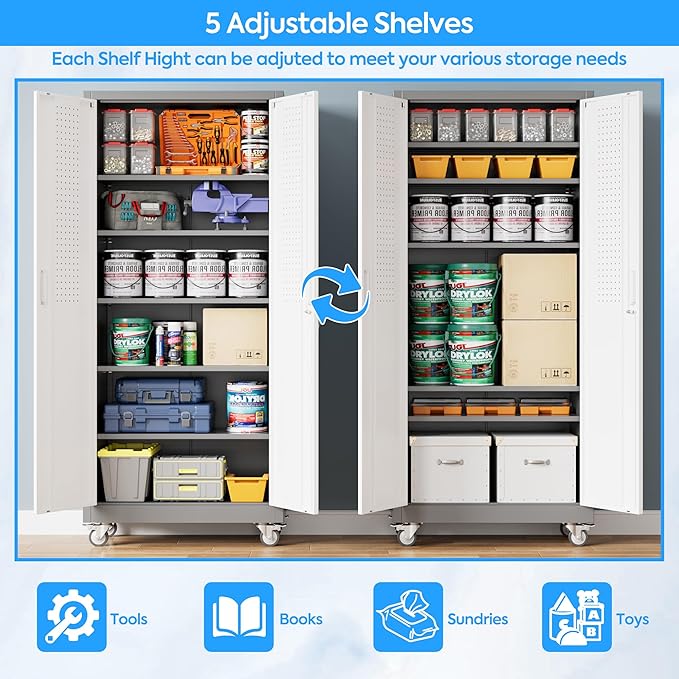 Aobabo Upgrade 71H''*32''W*16''D Metal Garage Storage Cabinet - Image 4