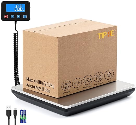 Digital Shipping Postal Scale 0.5 oz High Accuracy! 440lb Commercial Weight by TIPRE