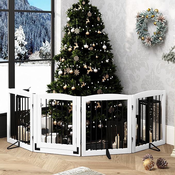 Freestanding Dog Gate with Door, Pet Gate - Image 7