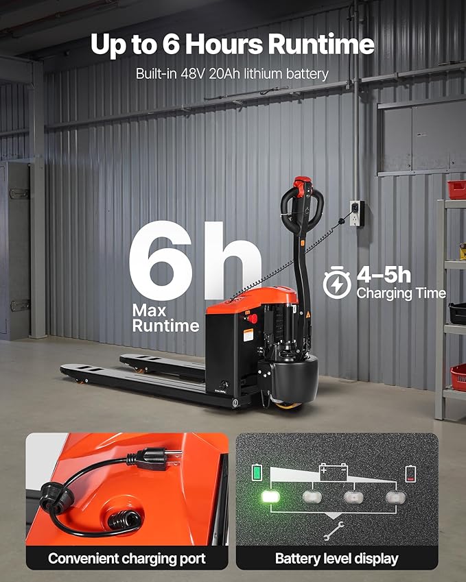 VEVOR Electric Pallet Jack, 4400 lbs Load Capacity, Lithium Battery Powered - Image 5