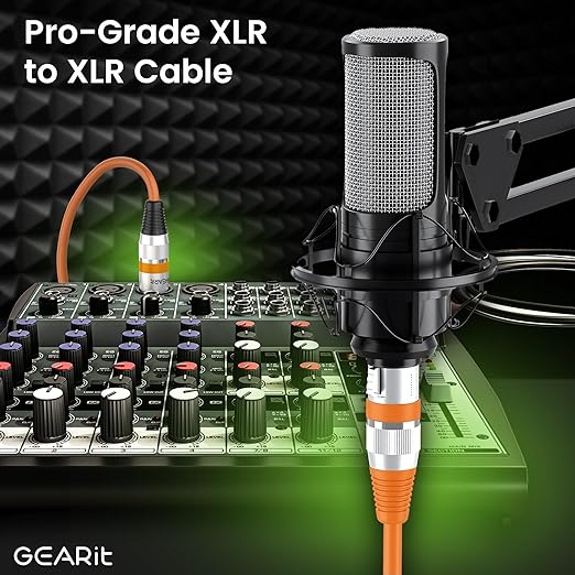 GEARit XLR Male to Female Microphone Cable 3-Pin Balanced Shielded Mixer - Image 2