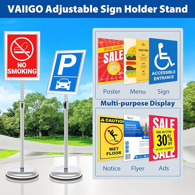 6Packs Floor Standing Sign Holder Stands - Image 2