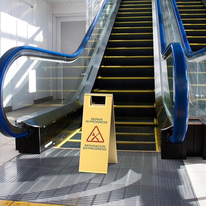 2 Pcs Maintenance Work in Progress Floor Sign, 24 Inch Stainless Steel Repair - Image 2