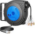 SURAIELEC 30 FT Retractable Extension Cord Reel, 16 Gauge Power Cord by SURAIELEC