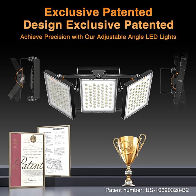 2025 Elite New Upgraded LED Flood Light Outdoor 300W 2 Pack 45000lm Stadium - Image 4