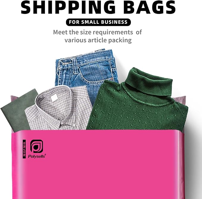 POLYSELLS 100 pcs 14.5x19 Inches Pink Poly Mailers Shipping Envelopes, Strong - Image 3