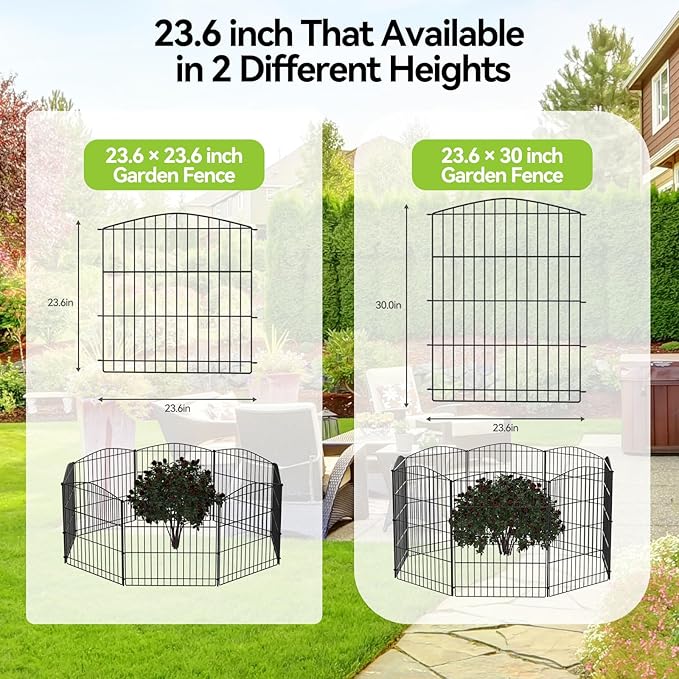 INJOPEXI Garden Fence 6 Panels 11.8ft×30in Decorative Garden Fences - Image 7