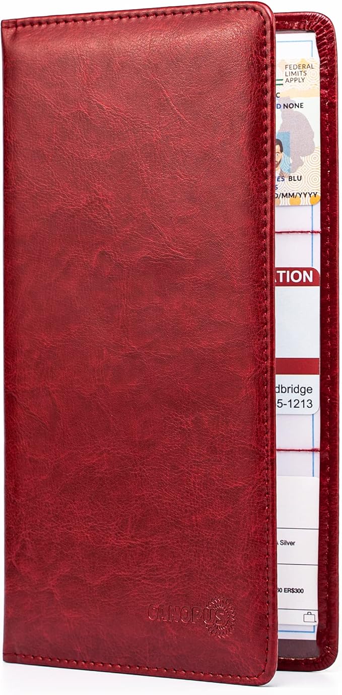 CANOPUS Car Registration and Insurance Holder, PU Leather Card Holder, Vehicle by CANOPUS