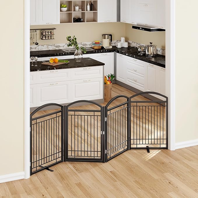 Folding No-Assembly Metal Freestanding Dog Gate - Image 5
