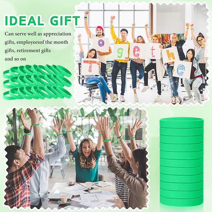 Liliful 100 Pcs Silicone Rubber Wristbands Rubber Wristband Bracelet Bands - Image 5