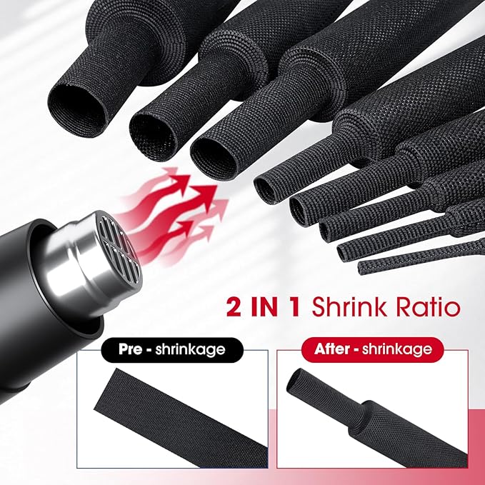 2 in 1 Heat Shrink Braided Sleeving Fabric Tubing-Ideal fit Irregular Shape - Image 4