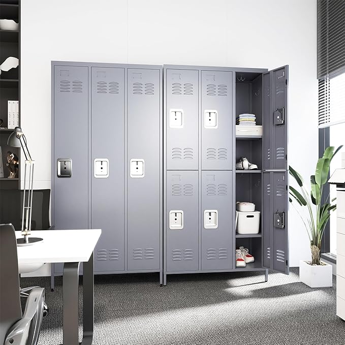 3 Doors Locker Storage Cabinet, Metal Locker - Image 8