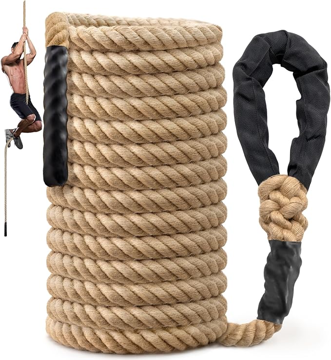 Climbing Rope Gym Workout - 10FT 15FT 20FT 25FT 30FT 35FT Heavy Duty Jute Thick by HOME