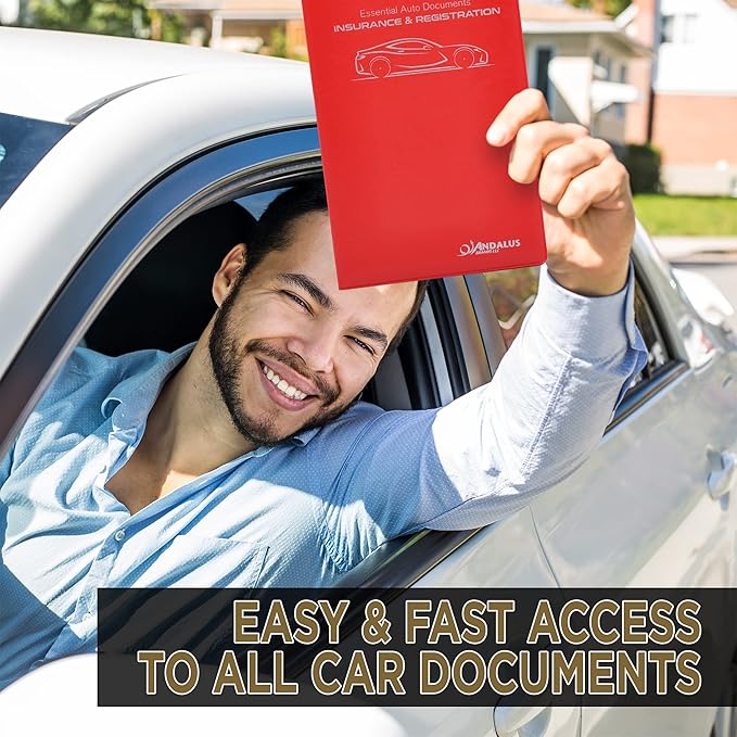 Andalus Auto Registration & Insurance Card Holder Pack of 1, Waterproof - Image 6