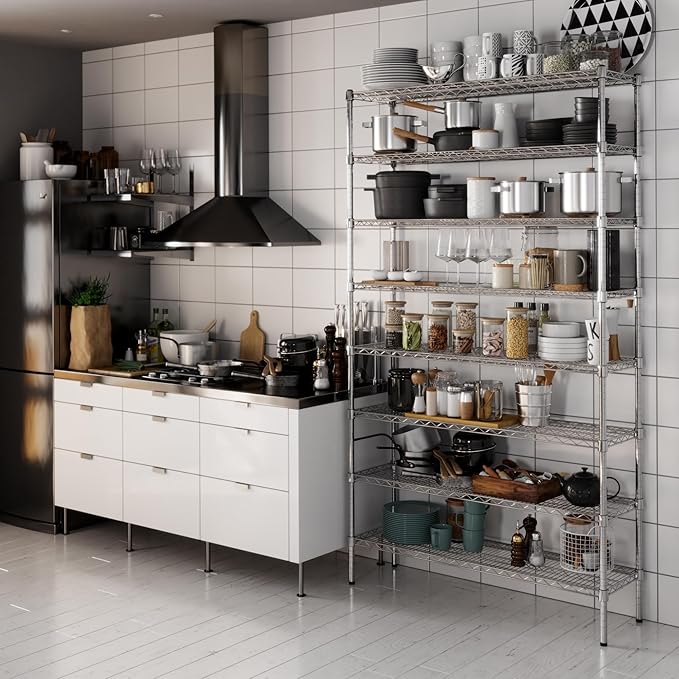 14" Deep x 48" Wide x 86" Height Wire Shelving Kit | 8-Tier | NSF Commercial - Image 6