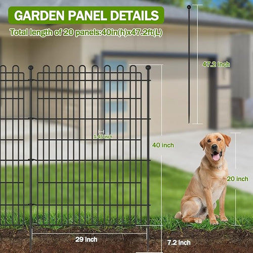 20 Panels No Dig Decorative Garden Fence - Image 2