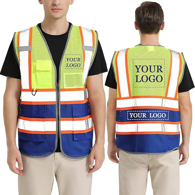 BeautyWill Custom Logo Safety Vest Class 2 High Visibility Reflective Vest by BeautyWill