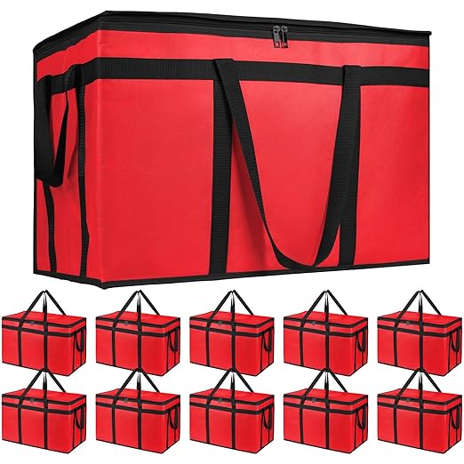 Bodaon 10-Pack Insulated Food Delivery Bag, XXXL Catering/Pizza Cooler Bags by Bodaon
