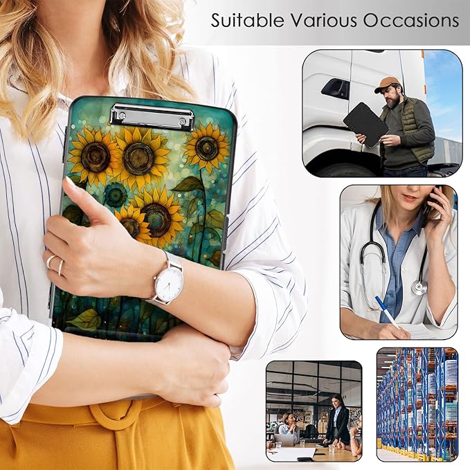 Clipboard with Storage, Office Supplies Nursing Clipboards Folder with Pen - Image 4