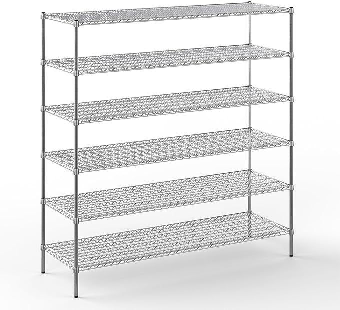 24" Deep x 72" Wide x 74" Height Wire Shelving Kit | 6-Tier | NSF Commercial by Regal+Altair
