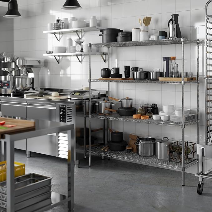 18" Deep x 54" Wide x 64" Height Wire Shelving Kit | 4-Tier | NSF Commercial - Image 5