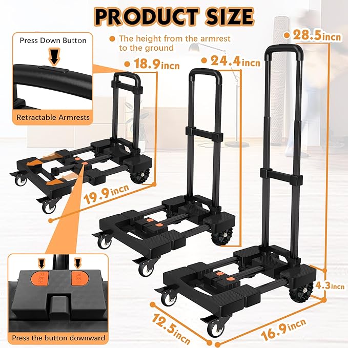 Heavy-Duty 500LB Capacity Hand Truck - Image 2