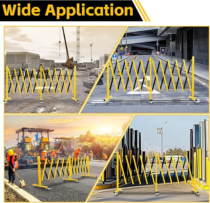 Industrial Expandable Barricade Gate, 16.4 Ft Retractable Traffic Fence - Image 7