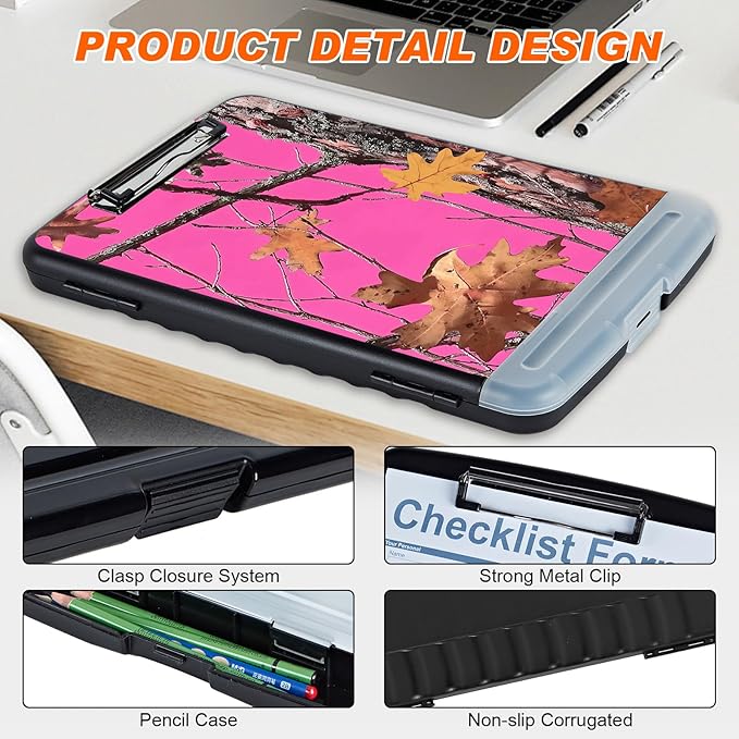 Clipboard with Storage Compartment, 8.5 x 11 Letter Size Side Opening Clip - Image 4