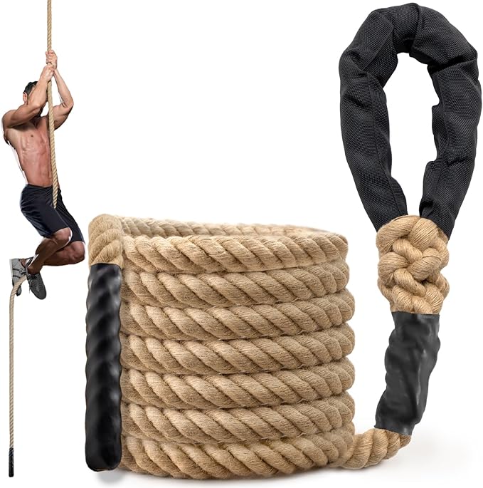 Climbing Rope Gym Workout - 10FT 15FT 20FT 25FT 30FT 35FT Heavy Duty Jute Thick by HOME