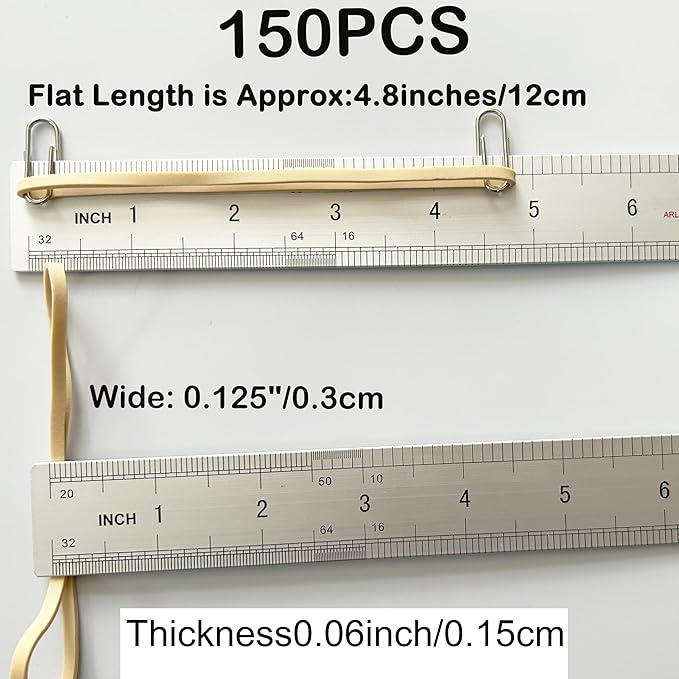 Rubber Bands 150Pcs 4.8inch Big Elastic Rubber Band Beige Large Rubber Bands - Image 2