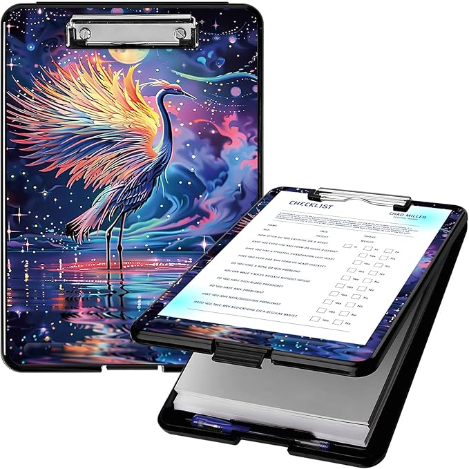 Clipboard with Storage, High Capacity Plastic Storage Clipboard with Pen Holder by Qindaiwen