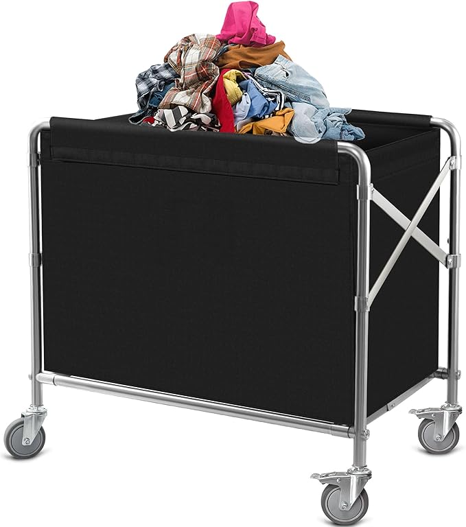 Commercial Laundry Cart with Wheels Heavy Duty Collapsible Laundry Baskets 12 - Image 8