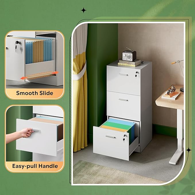DEVAISE 3 Drawer File Cabinet - Image 9