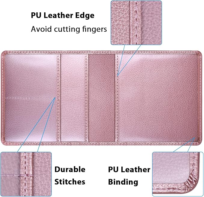 Car Insurance and Registration Holder, 5.5 x 5 Inch PU Leather Vehicle Glove - Image 5