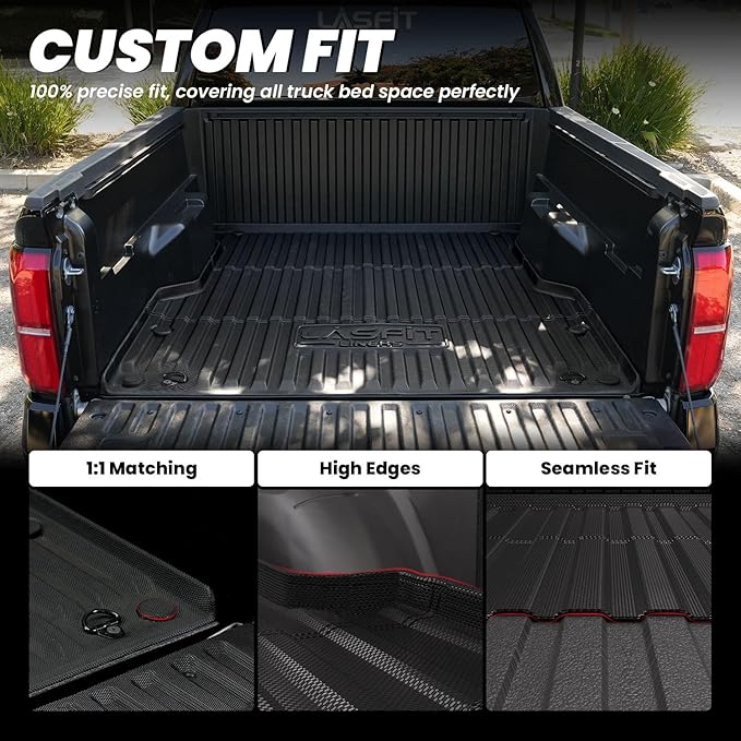 LASFIT Bed Mat for Toyota 2024-2026 Tacoma Truck Bed, All Weather 5 ft Rubber - Image 3