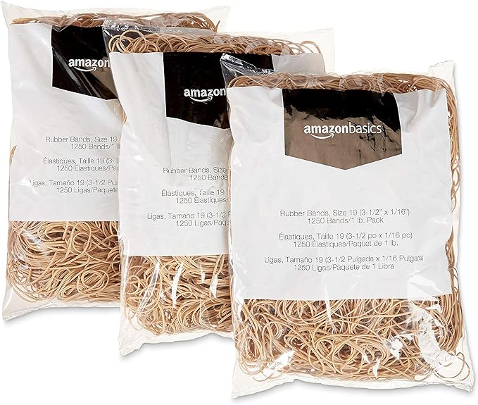 Amazon Basics Rubber Bands, Size 19, 1250 Bands/1 lb. Pack - Image 3