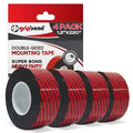 GripBond Black Super Bond Heavy Duty Double Sided Tape, 4 Rolls, 1.2” x 220” – by GripBlue