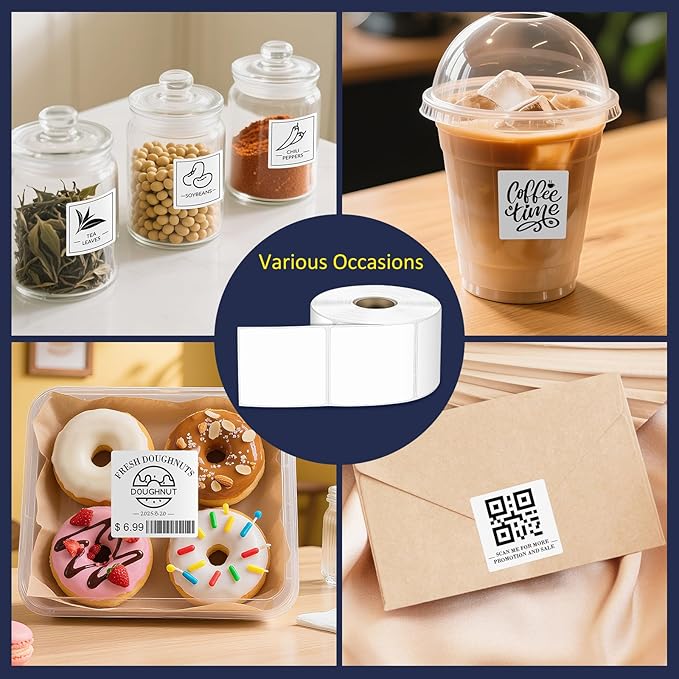 L LIKED 2" x 2" Direct Square Thermal Labels, Perforated QR Code and Barcode - Image 8