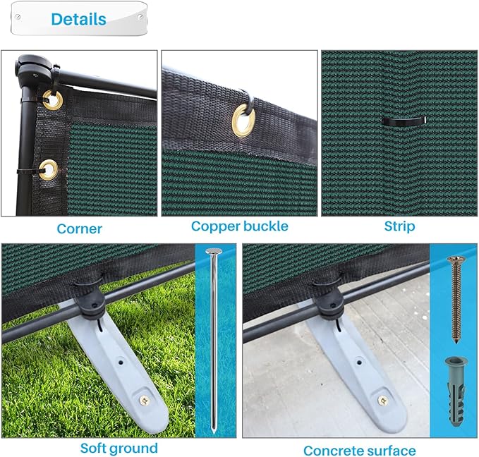 Patio 6' x 107' Outdoor Privacy Screen Freestanding Temporary Fence Panels Net - Image 2