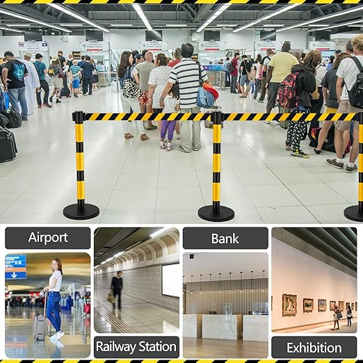 Therwen 6 Pack Heavy Duty Crowd Control Stanchions 9.8 ft Stainless Steel - Image 6