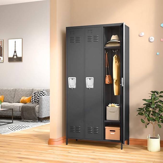 3 Doors Locker Storage Cabinet, Metal Locker - Image 6