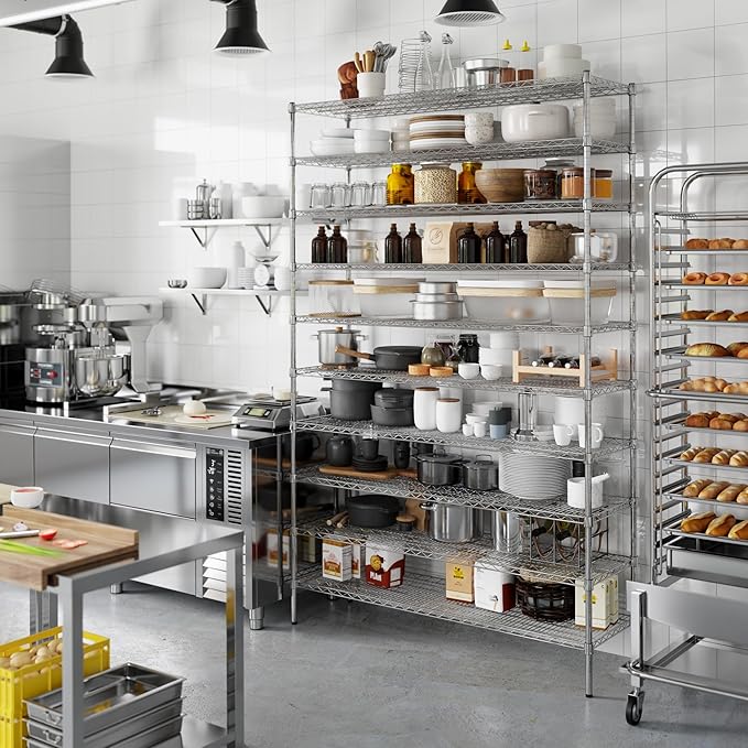 18" Deep x 60" Wide x 96" Height Wire Shelving Kit | 10-Tier | NSF Commercial - Image 7