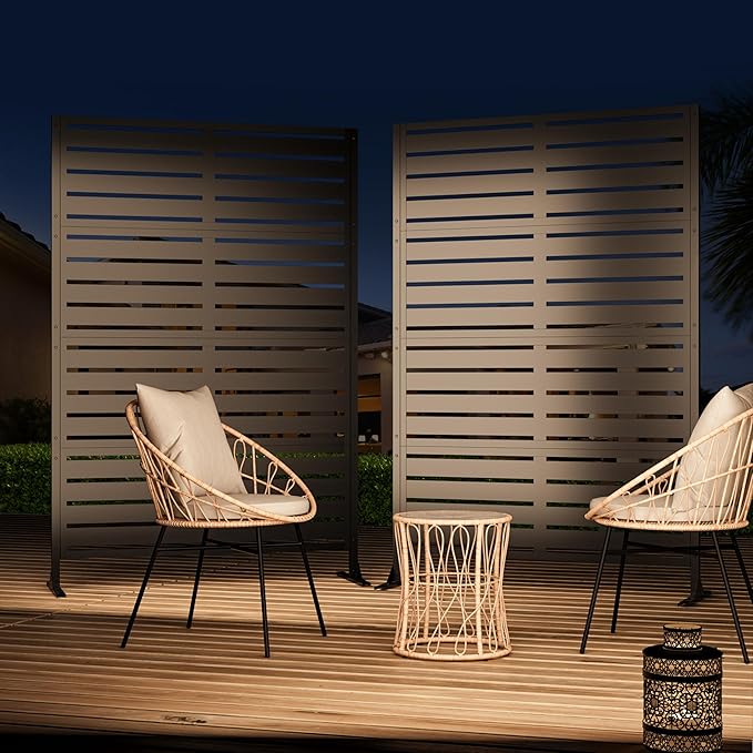 Modern Shade Metal Privacy Screen 72" H x 48" W, Freestanding Decorative - Image 2