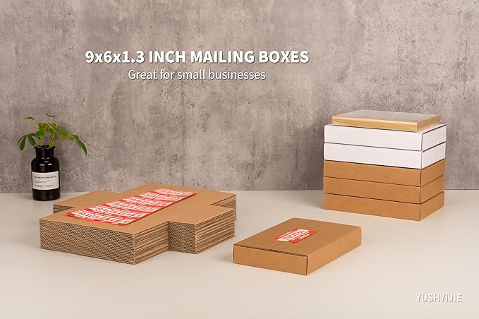 9x6x1.3 inch Small Shipping Boxes, 25 Pack - Image 2