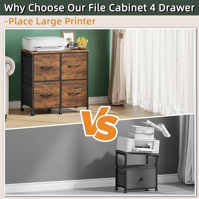 4 Drawer Lateral File Cabinet, Mobile Filing Cabinet - Image 4