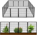 Doorless 56in Black Metal Garden Fences and Borders, 10 Panels Total 22.1 Ft by Getlaygardenfence