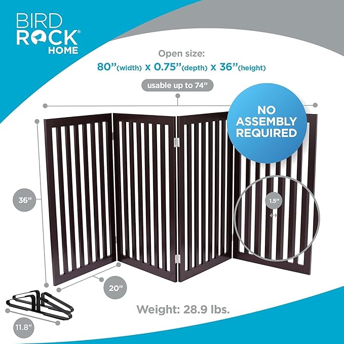 INTERNET'S BEST Dog Gate with Support Feet, Indoor Freestanding Pet Barrier - Image 3