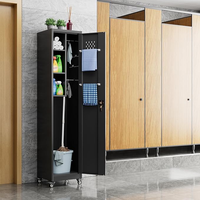 Aobabo Metal Broom Closet Storage Cabinet - Image 7