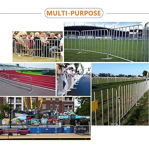 2 Pack 8.5 Ft Steel Crowd Control Heavy Duty Interlocking Steel Safety Barriers - Image 7