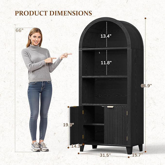Arched Kitchen Pantry, 5-Tier Arched Cabinet - Image 2